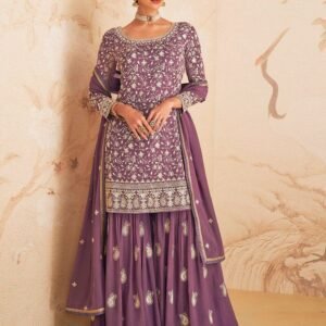 Blush Pink Embellished Sharara Set